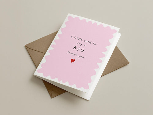 A6 Thank You Card – Recycled Kraft Envelope, Teacher, Friend (250gsm)