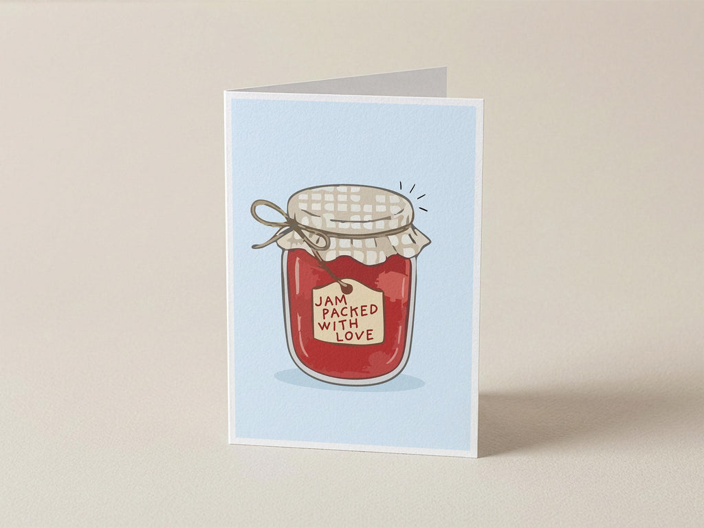 Jam Packed With Love Card – A6 Anniversary, Valentine's, Just Because (Recycled Kraft Envelope)